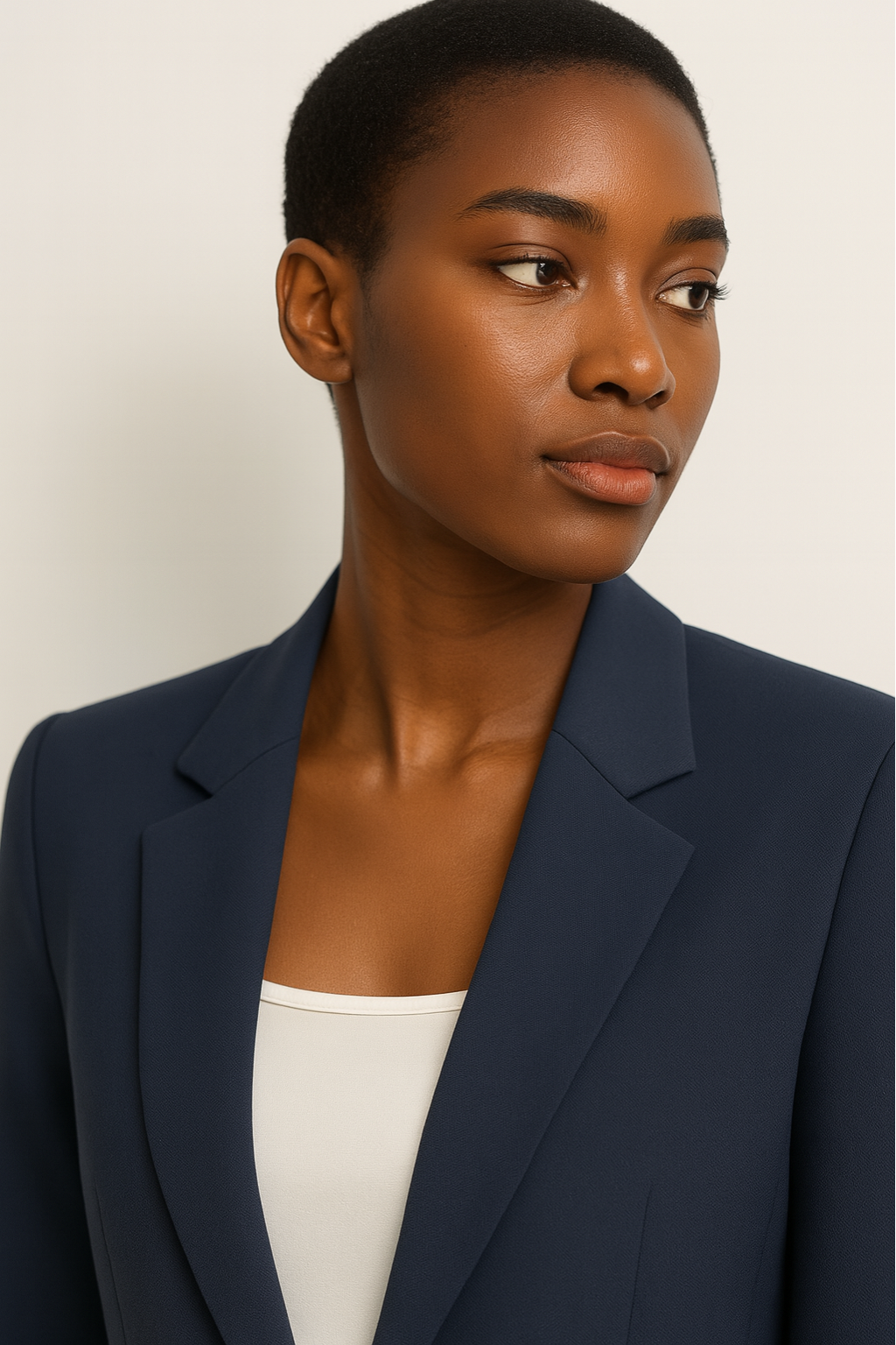 Diana | Women's Longline Blazer and Straight-Leg Pants Set – Navy Pantsuit