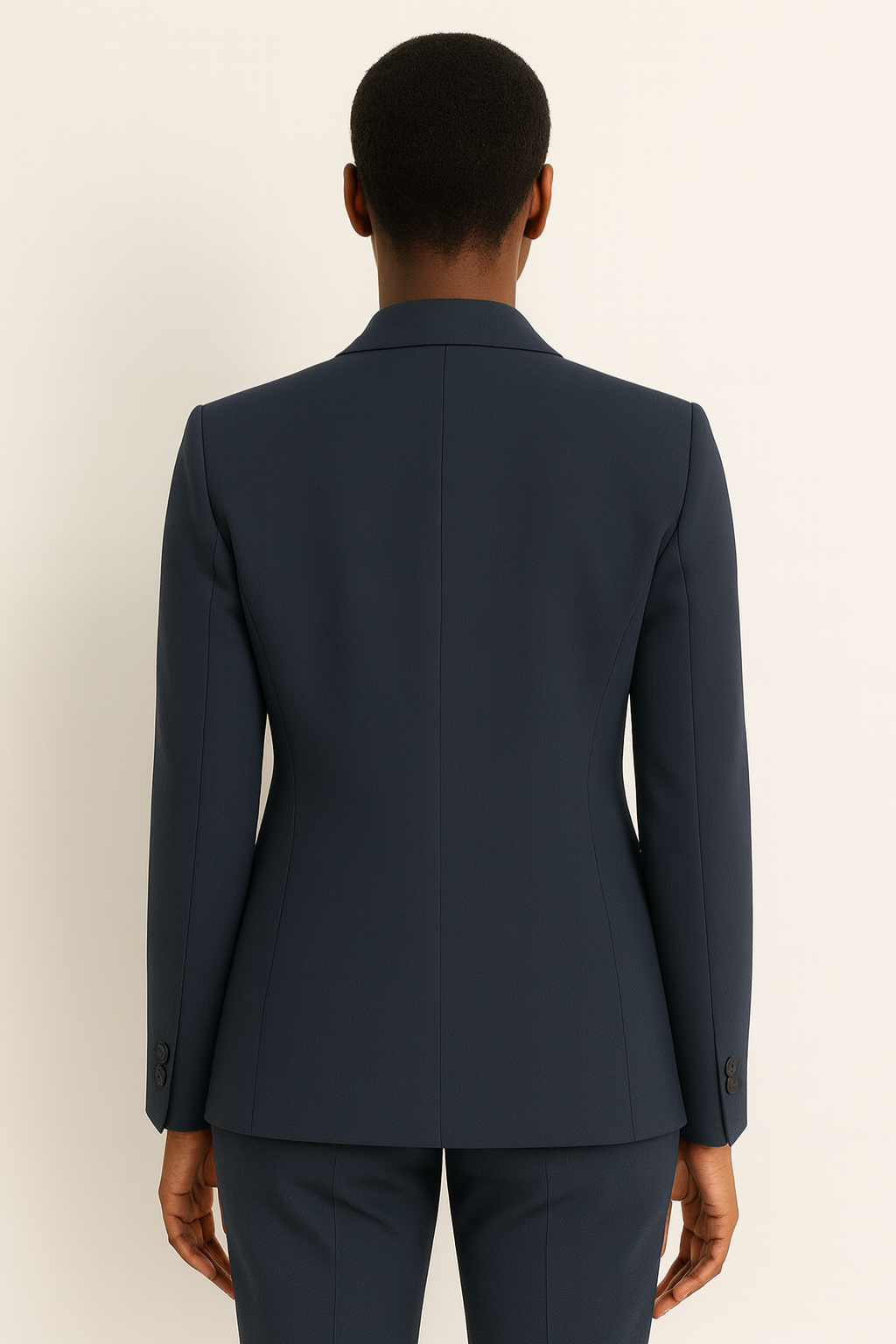 Diana | Women's Longline Blazer and Straight-Leg Pants Set – Navy Pantsuit