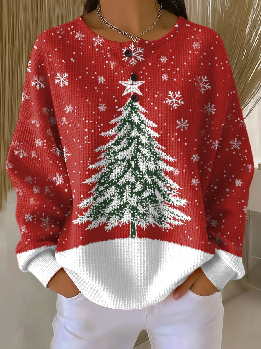Benevolux | Women's Chunky Waffle Knit Sweater – Soft Brushed Interior
