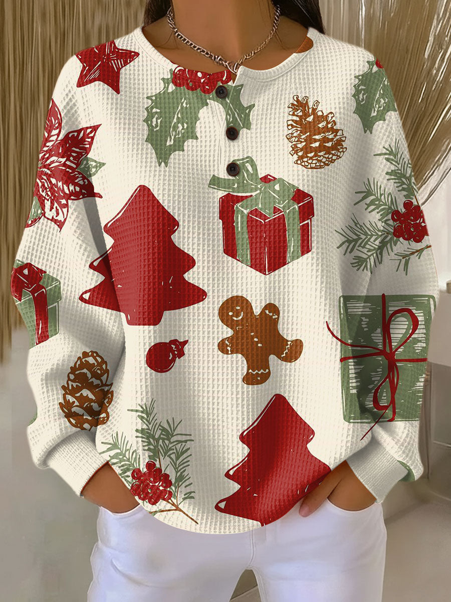 Benevolux | Women's Chunky Waffle Knit Sweater – Soft Brushed Interior