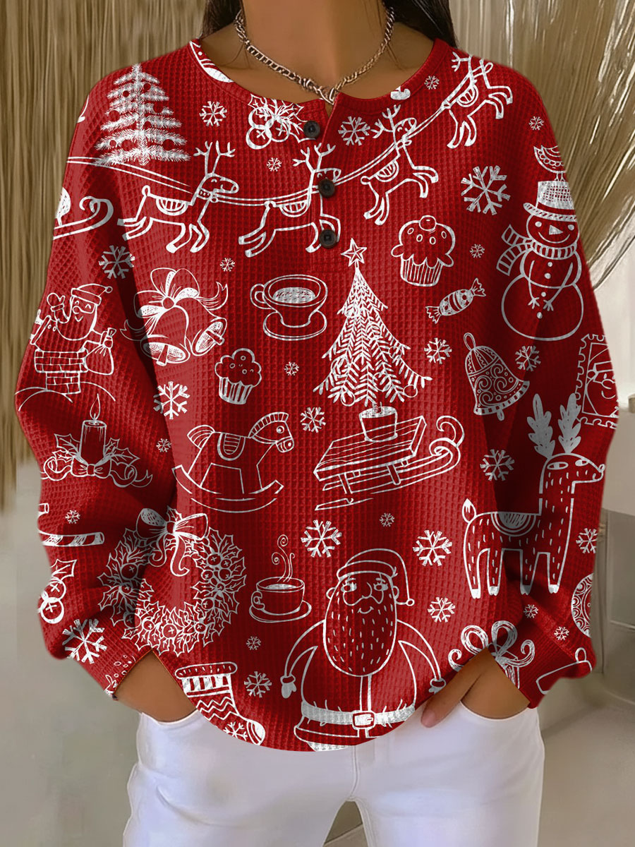 Benevolux | Women's Chunky Waffle Knit Sweater – Soft Brushed Interior