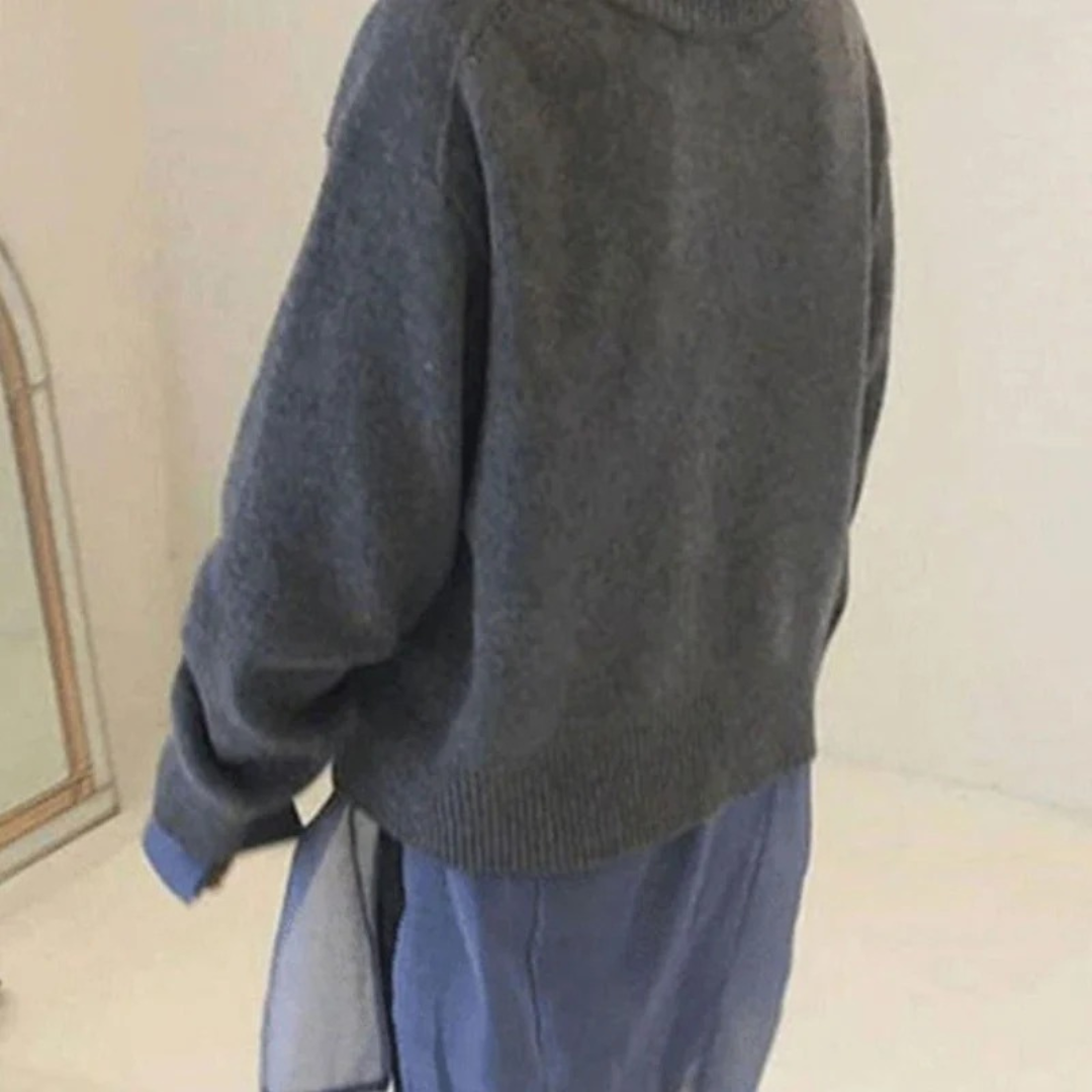 Uma | Women's Button-Front Knit Cardigan – Ribbed Trim
