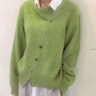 Uma | Women's Button-Front Knit Cardigan – Ribbed Trim