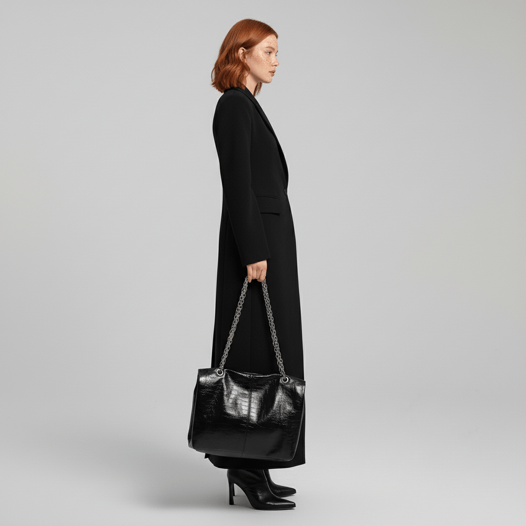 Eliza | Women's Long Tailored Coat – Single Button Mid-Calf Overcoat, Lined
