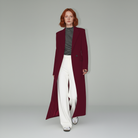 Eliza | Women's Long Tailored Coat – Single Button Mid-Calf Overcoat, Lined