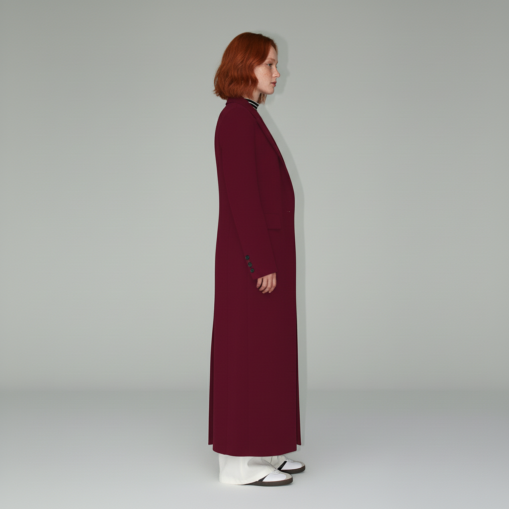 Eliza | Women's Long Tailored Coat – Single Button Mid-Calf Overcoat, Lined