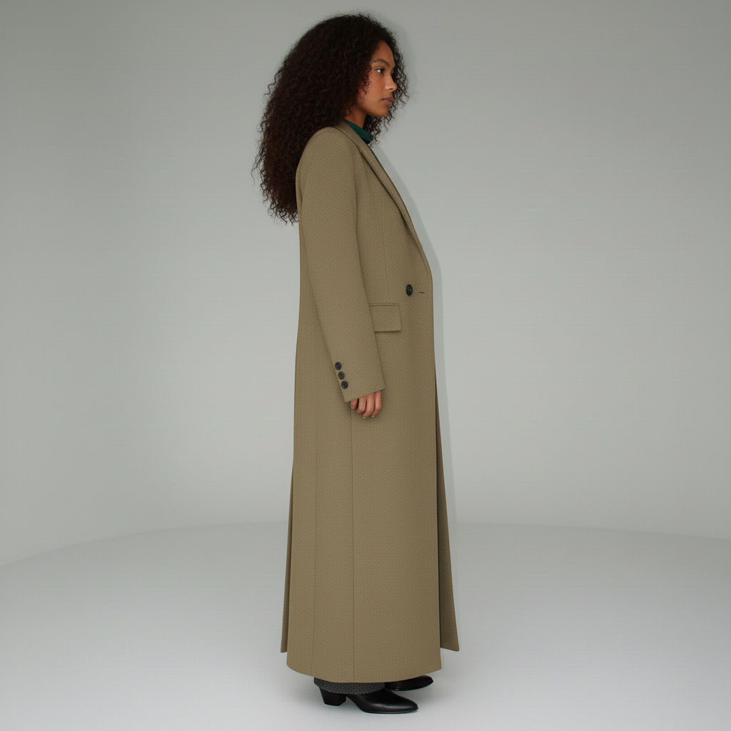 Eliza | Women's Long Tailored Coat – Single Button Mid-Calf Overcoat, Lined