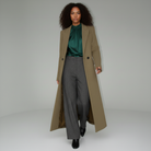 Eliza | Women's Long Tailored Coat – Single Button Mid-Calf Overcoat, Lined