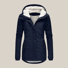 Elsie | Women's Sherpa Lined Quilted Jacket with Hood – Warm Winter Coat – Blue