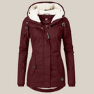 Elsie | Women's Sherpa Lined Quilted Jacket with Hood – Warm Winter Coat