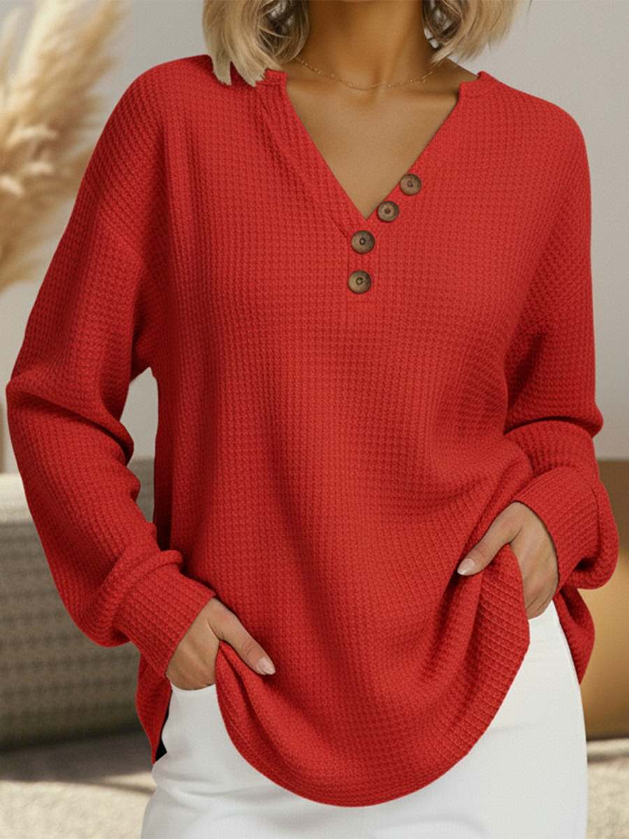 Zailynne | Women's Brushed Waffle-Knit Sweater – Thick Warm Layer