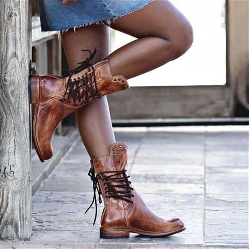 Flora | Women's Studded Ankle Boots – Low Block Heel with Side Zip