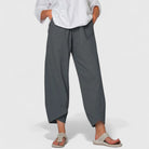 Georgia – Women's Printed Wide-Leg Pants – Elastic Waist, Vintage-Inspired Pattern