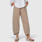 Georgia – Women's Printed Wide-Leg Pants – Elastic Waist, Vintage-Inspired Pattern