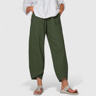 Georgia – Women's Printed Wide-Leg Pants – Elastic Waist, Vintage-Inspired Pattern