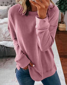 Gia | Women's Soft Brushed Crewneck Sweatshirt – Relaxed Fit Pullover – Pink