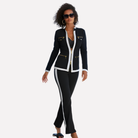Gwendolyn – Women's Zip Jacket and Jogger Set – Utility Pockets with Contrast Piping