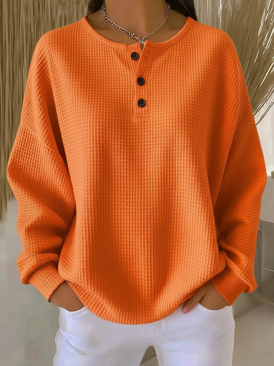 Benevolux | Women's Chunky Waffle Knit Sweater – Soft Brushed Interior