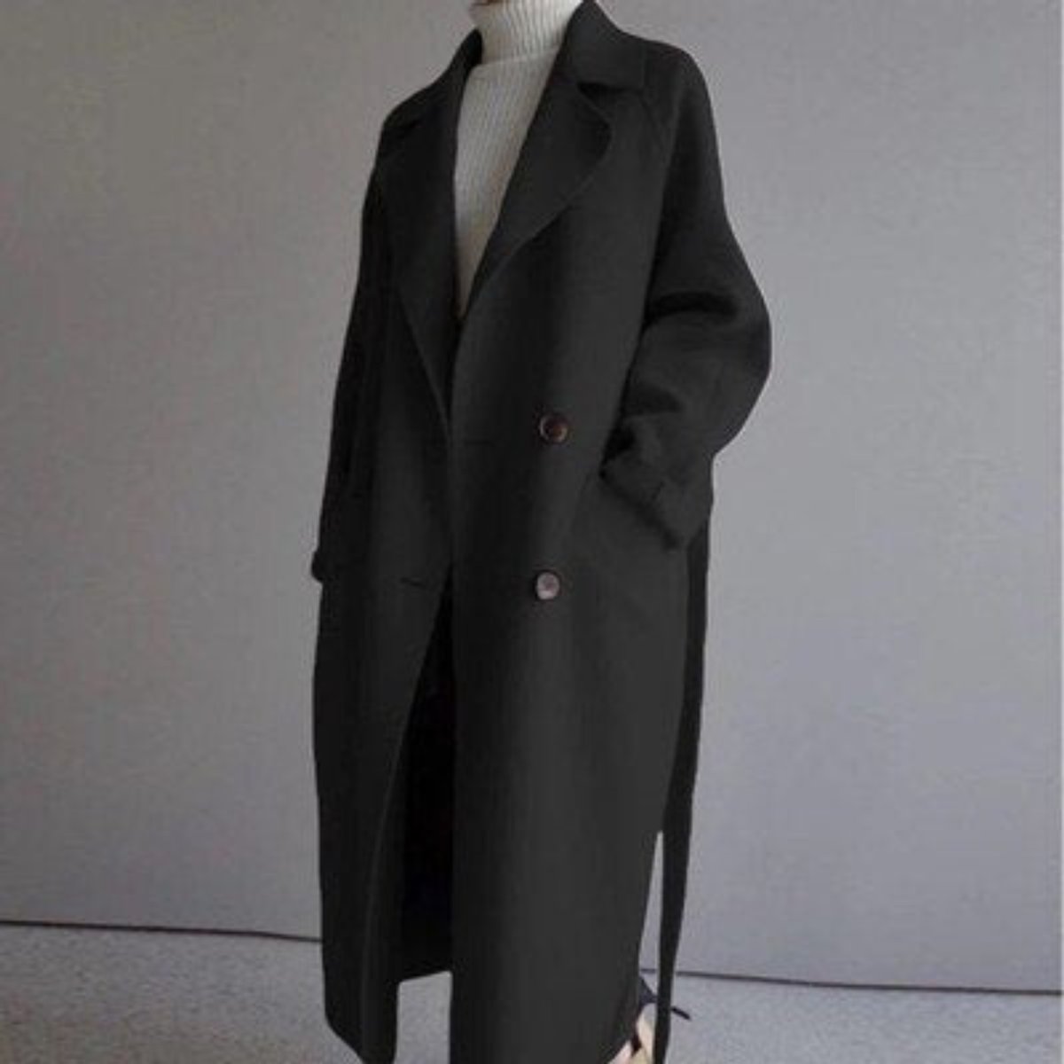 Imogen – Women's Oversized Wool-Feel Coat – Relaxed Long Line for Fall
