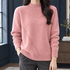 Hallie-June | Women's Short Mock Neck Sweater – Cashmere-Soft Knit