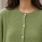 Benevolux | Women's Textured Knit Cardigan Crew Neck Button-Up