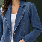 Benevolux | Women's Denim Jacket Lapel Collar One-Button