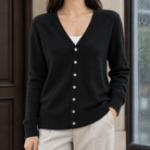 Benevolux | Women's V-Neck Cardigan Soft Knit Button-Up