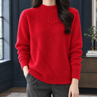 Hallie-June | Women's Short Mock Neck Sweater – Cashmere-Soft Knit