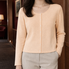 Benevolux | Women's Scoop Neck Cardigan Cropped Button-Front