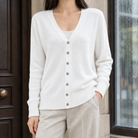 Benevolux | Women's V-Neck Cardigan Soft Knit Button-Up