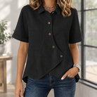 Benevolux | Women's Asymmetric Button-Down Shirt Short Sleeve