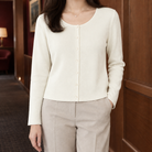 Benevolux | Women's Scoop Neck Cardigan Cropped Button-Front