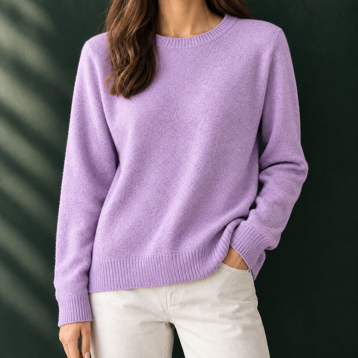 Nicole-Pearl | Women's Crewneck Sweater – Fine Cashmere-Feel Knit