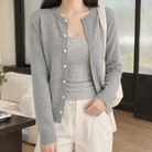 Benevolux | Women's Slim Fit Cardigan Fine Knit Button-Up