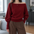 Benevolux | Women's Off Shoulder Top Long Lantern Sleeve