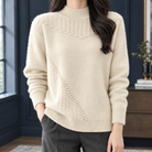 Hallie-June | Women's Short Mock Neck Sweater – Cashmere-Soft Knit