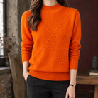 Paloma-Claire | Women's Geometric Knit Sweater – Raised Diagonal Texture