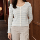 Benevolux | Women's Scoop Neck Cardigan Cropped Button-Front