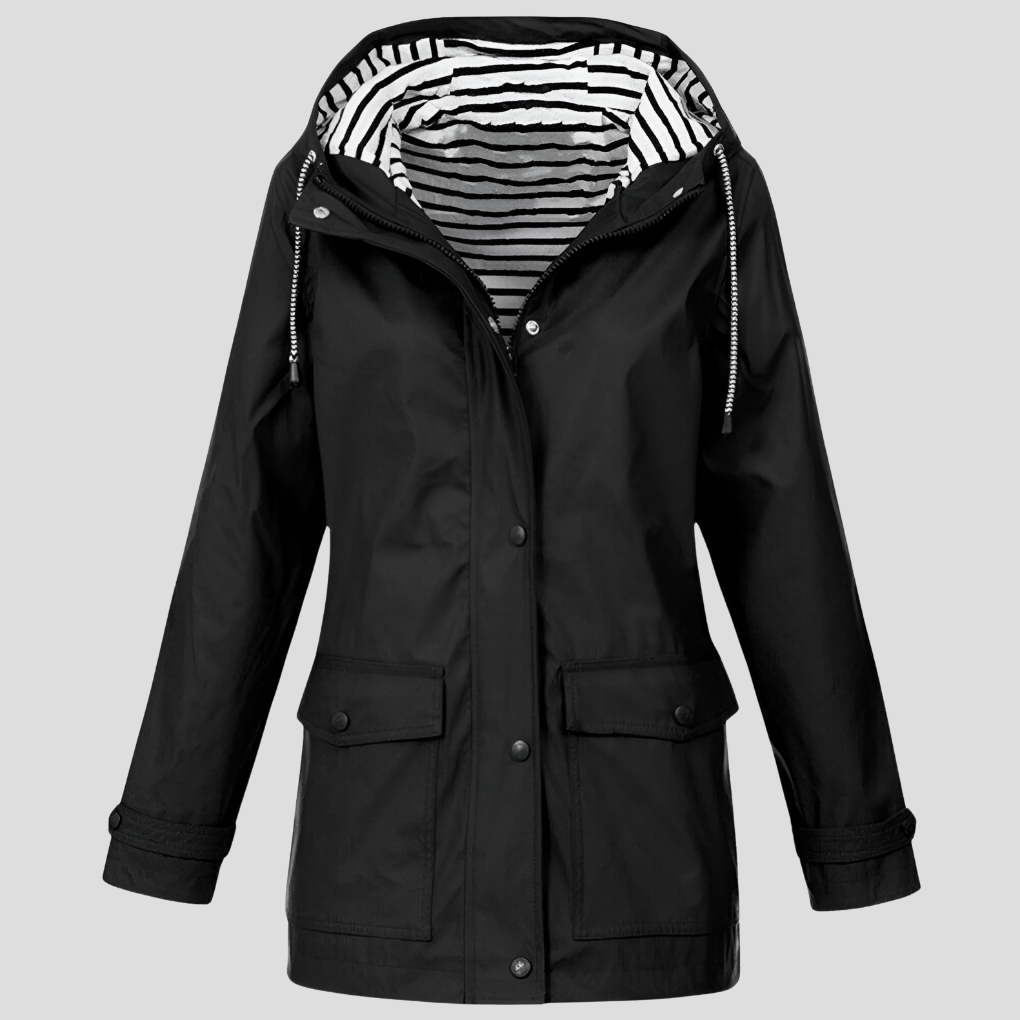 Iris | Women's Insulated Waterproof Jacket – Windproof Rain Coat with Taped Seams – Black