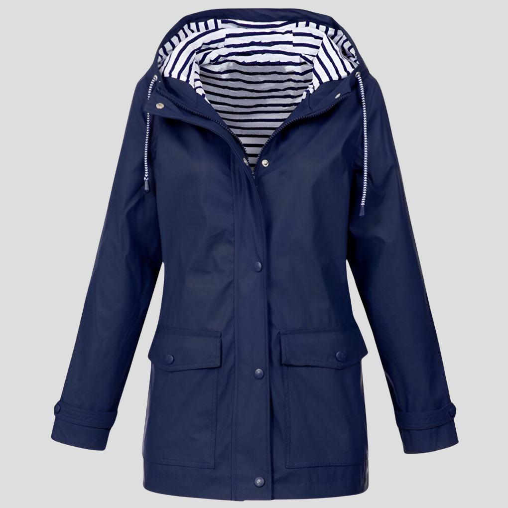 Iris | Women's Insulated Waterproof Jacket – Windproof Rain Coat with Taped Seams – Navy