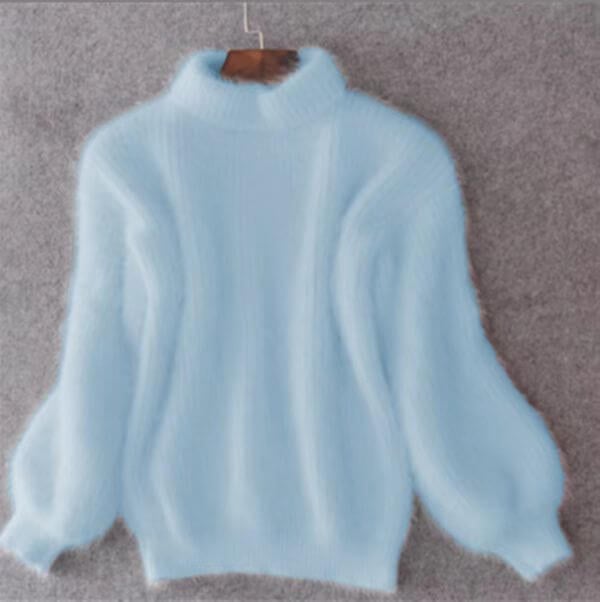 Jade | Women's Oversized Mock Neck Sweater – Relaxed Fit Long Sleeve Knit Pullover