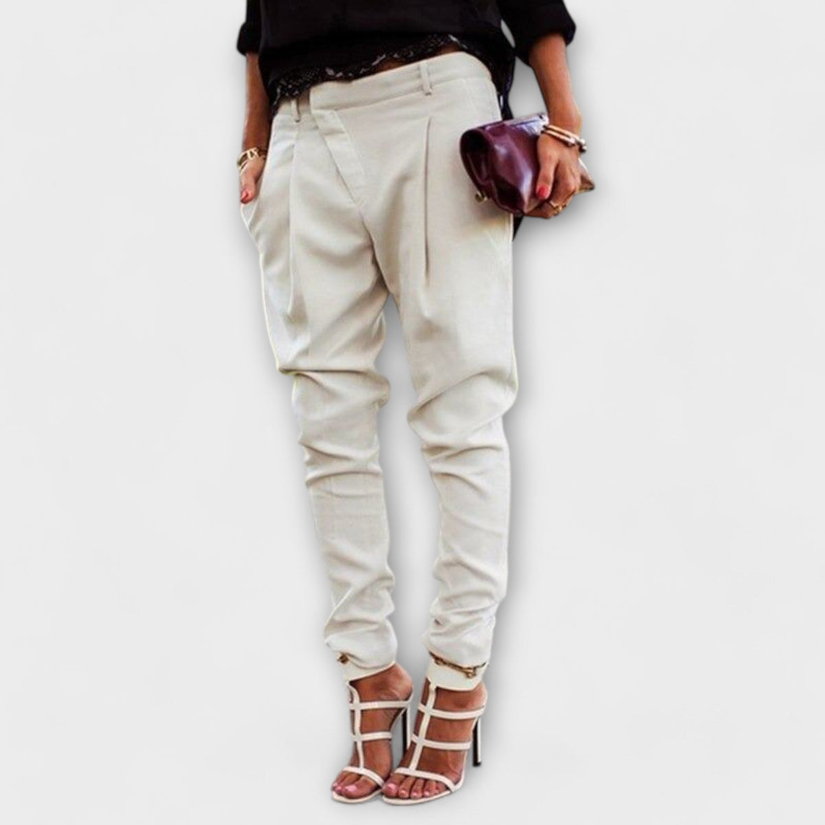 Josie – Women's Elegant Tailored Trousers – Comfort Waistband, Slim Straight Leg