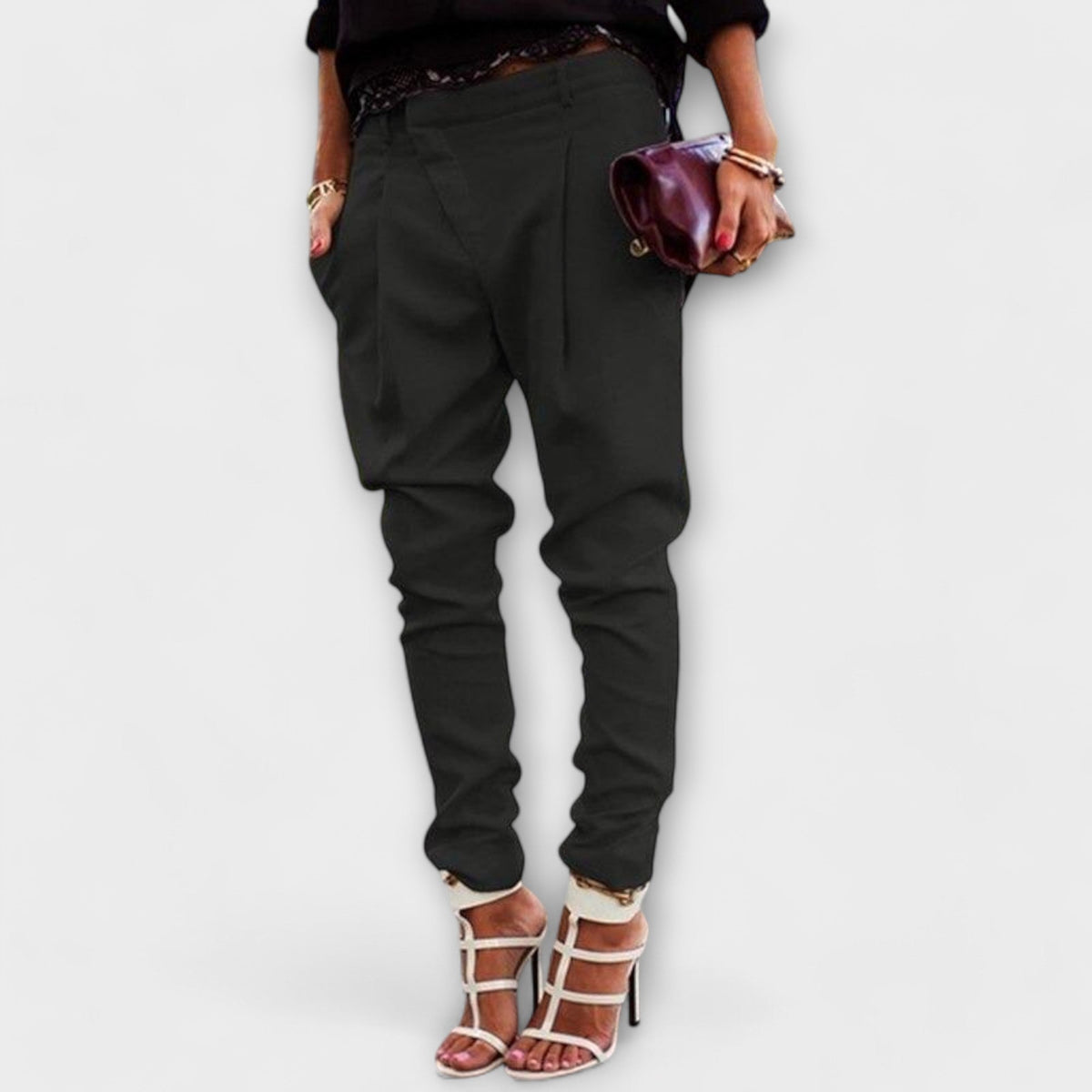 Josie – Women's Elegant Tailored Trousers – Comfort Waistband, Slim Straight Leg