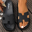 Junie | Women's Plush Lined Slippers – Cushioned, Non-Slip Sole – Black