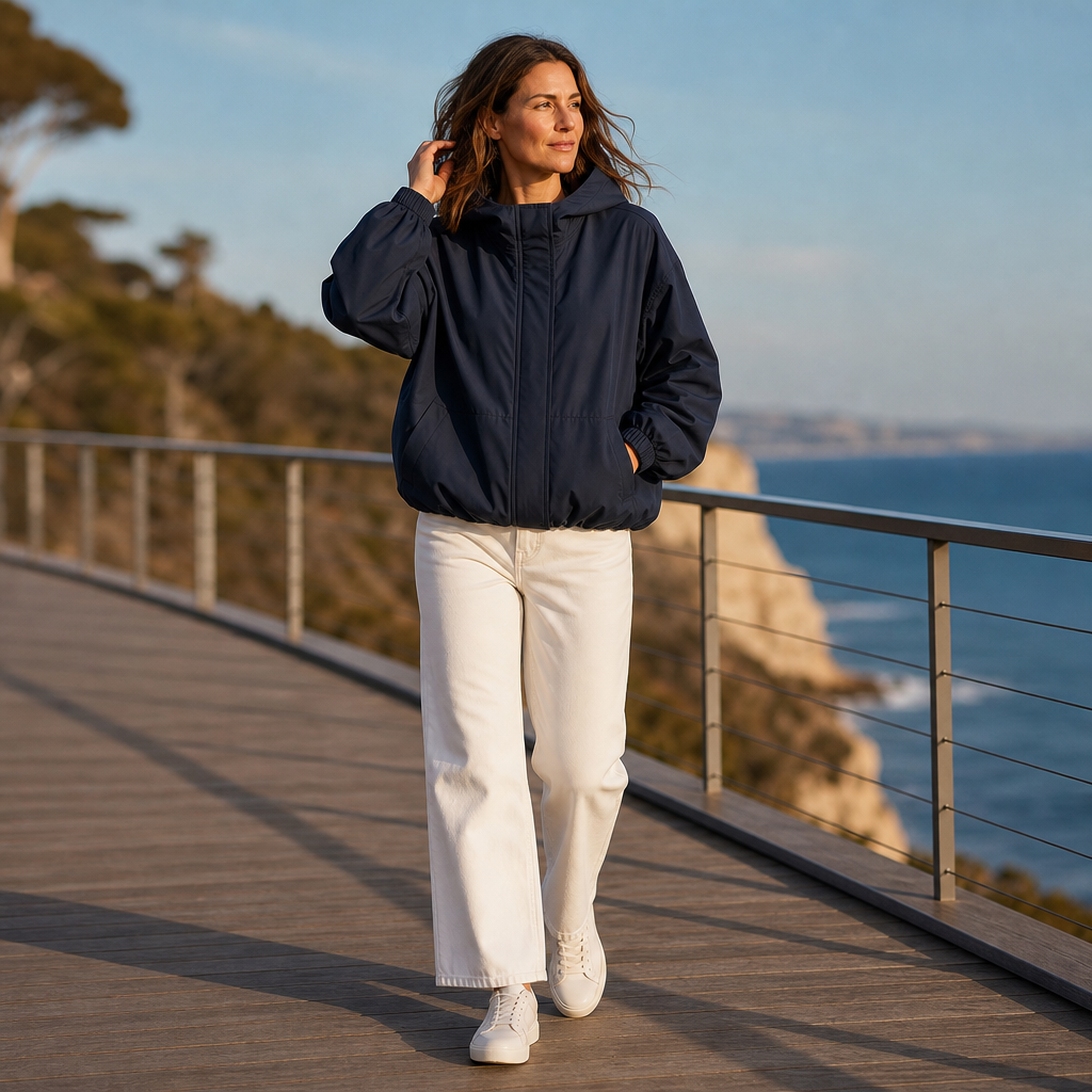 Veluna | Women's Balloon-Hem Windbreaker – Lightweight Packable Jacket