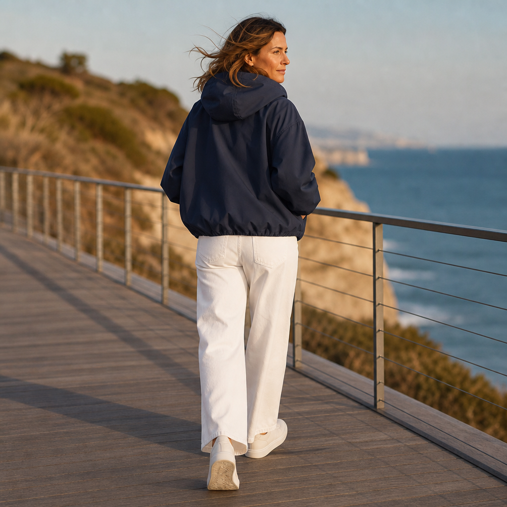 Veluna | Women's Balloon-Hem Windbreaker – Lightweight Packable Jacket