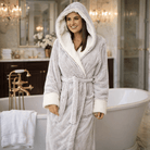 Lucia | Women's Long Teddy Fleece Jacket with Hood and Belt – Cozy Belted Coat