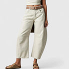 Mabel – Women's Wide-Leg Denim-Look Pants – High Rise, Relaxed Everyday Fit