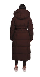 Maeve | Women's Long Quilted Puffer Coat – Belted Waist, Padded Winter Warmth