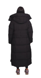 Maeve | Women's Long Quilted Puffer Coat – Belted Waist, Padded Winter Warmth